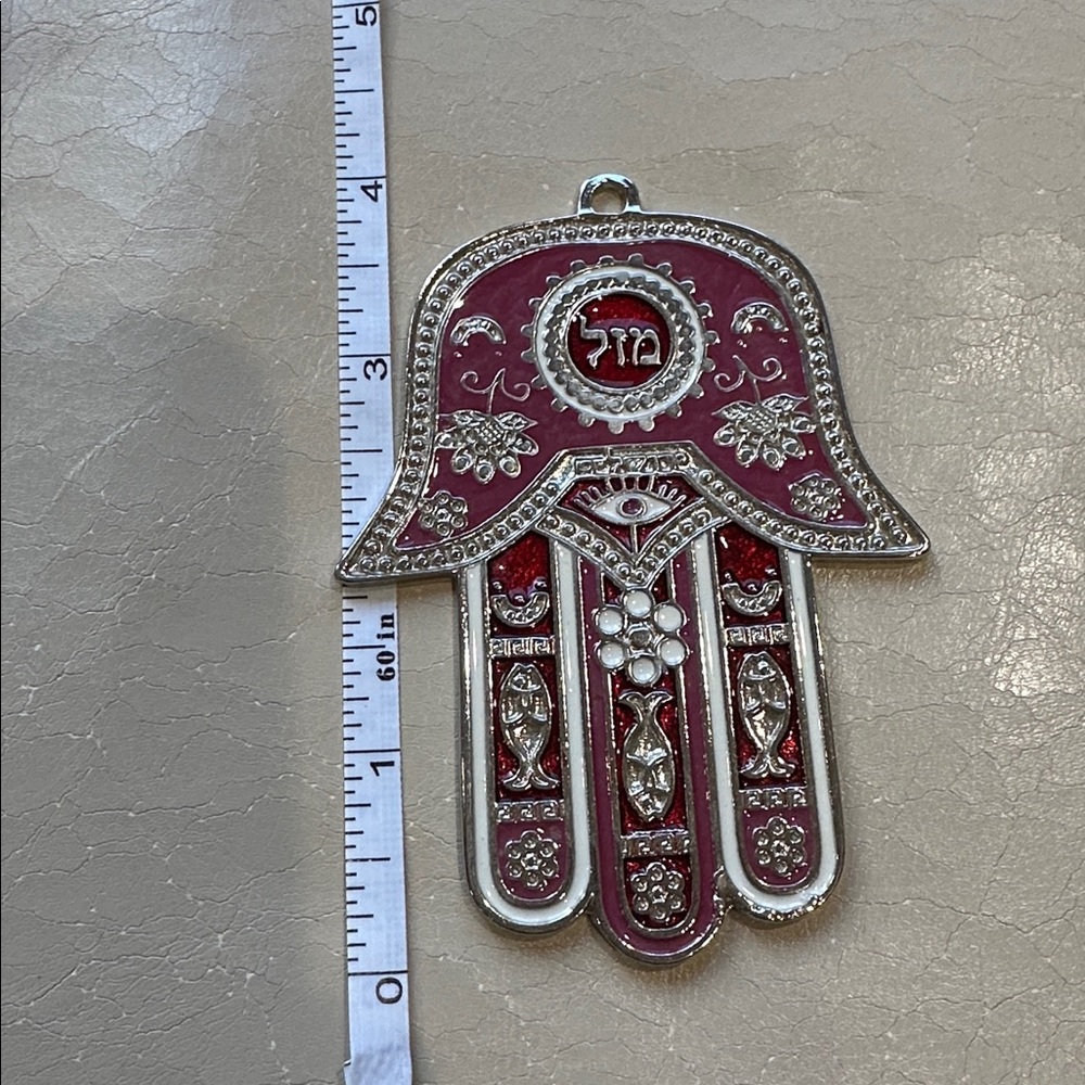 Red, Rose and Silver Hamsa Wall Decor - Picture 3 of 3
